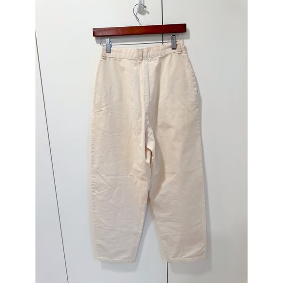 Vintage 80s Pleated Chino Pants Size 26 Cream Cherokee Tapered Leg Highrise USA - Picture 8 of 10